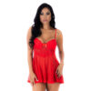 8471-U-Vermelho_1 Camisola Valentina com Detalhes em Renda e Laço Pimenta Sexy