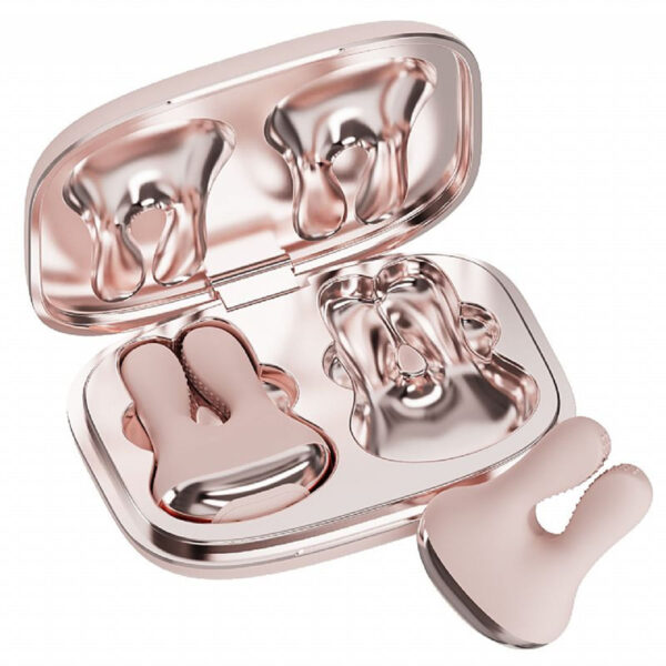 8672-Rosa-Claro_1 Rabbit Pods Estimulador de Mamilos com 4 Modos de Vibração e Case Sexy Import