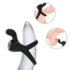 8694-Preto_2 Anel Peniano Duplo com Estimulador de Clitóris 9 Modos de Vibração Sexy Import