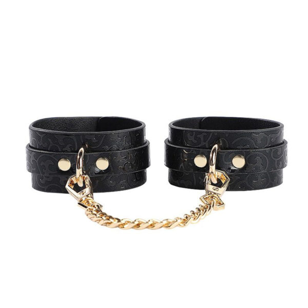8743-Preto_1 Algema com Corrente em Couro Sintético Sexy Import