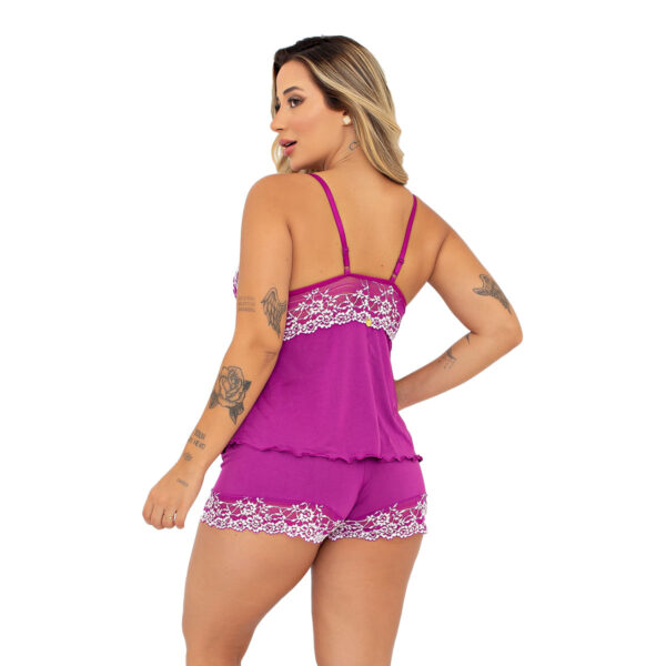 874PT-P-Roxo-Odalisca_3 Baby Doll Izabella Pijama em Malha com Detalhes Rendados Patitex