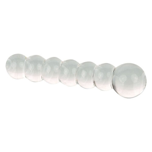 8786-Transparente_1 Plug Anal de Vidro Escalonado com Nódulos Massageadores 14X3,3CM Sexy Import