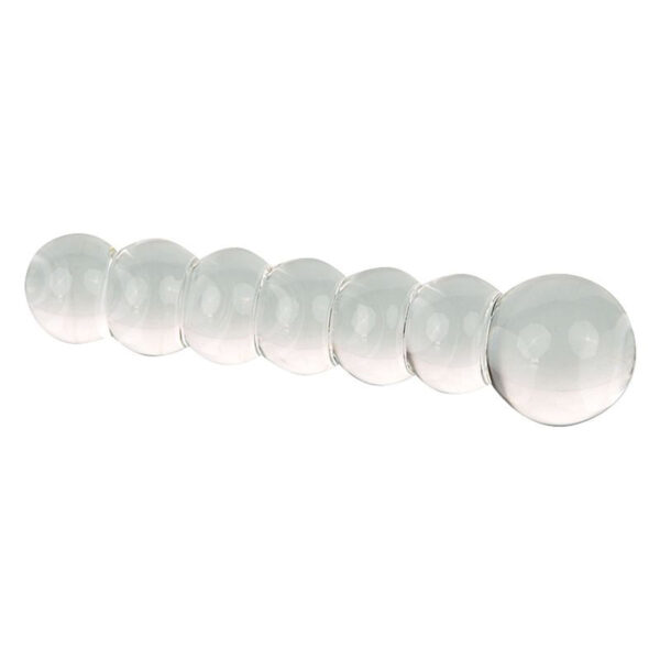 8786-Transparente_1 Plug Anal de Vidro Escalonado com Nódulos Massageadores 14X3,3CM Sexy Import