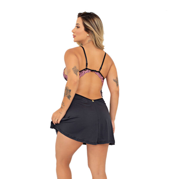 878PT-P-Preto_2.jpg Camisola Bicolor Larissa com Detalhes em Renda Patitex
