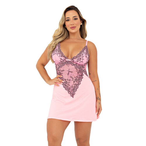 Camisola Bicolor Larissa com Detalhes em Renda Patitex