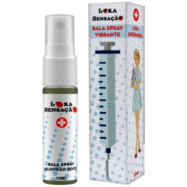 8800_1 Loka Enfermeira Bala Spray Vibrante Algodão Doce 15ml Loka Sensação