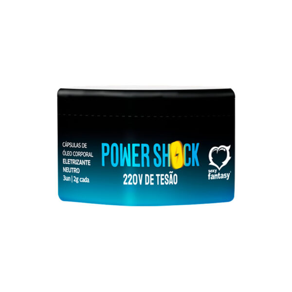 8870_1 Power Shock 220V Cápsulas de Óleo Corporal Eletrizante Neutro 3 Unidades Sexy Fantasy
