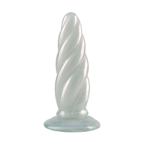8904-Branco_1 Plug Anal Texturizado em Silicole Colorido 14,5x4,0cm Sexy Import