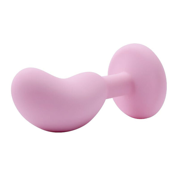 8938-Rosa_2 Plug Anal em Silicone com Pedra Formato de Feijão 8,2 X 2,7 Sexy Import