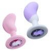 8938-Roxo_4 Plug Anal em Silicone com Pedra Formato de Feijão 8,2 X 2,7 Sexy Import