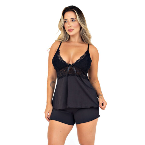 895-G-Preto_1-1 Baby Doll Liso Ayla com Detalhes em Renda Patitex
