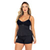 Baby Doll Liso Melinda com Biju e Detalhes em Renda Patitex