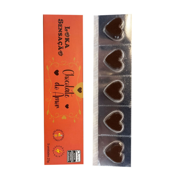 9546_2 Chocolate do Amor Excitante para Adultos com Taurina 05 Unidades 25g Loka Sensação