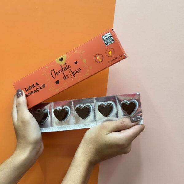 9546_5 Chocolate do Amor Excitante para Adultos com Taurina 05 Unidades 25g Loka Sensação