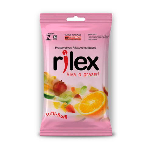99_1 Preservativo Lubrificado com Aroma de Tutti Frutti 3 Unidades Rilex