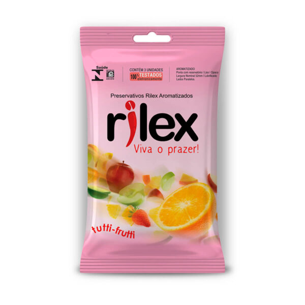 99_1 Preservativo Lubrificado com Aroma de Tutti Frutti 3 Unidades Rilex