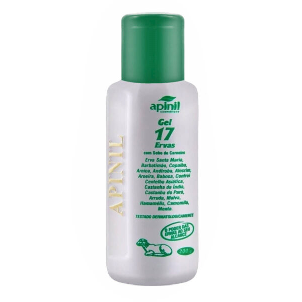 A003_1 Gel 17 Ervas para Massagem com Sebo de Carneiro 200g Apinil Cosméticos
