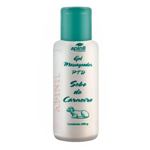 A04_1 Gel Massageador PTD Sebo de Carneiro 200g Apinil Cosméticos