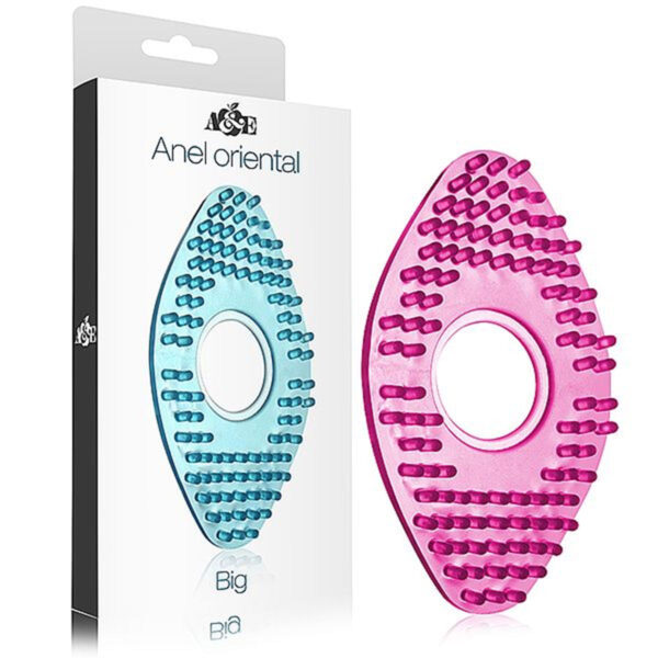 AC004R-Rosa_1 Anel Oriental Grande em Silicone Transparente Adão e Eva