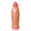 ADAO121V-Bege_3 Zeus Prótese Flexível Gigante com Ventosa e Escroto 31 x 10 cm Adão e Eva