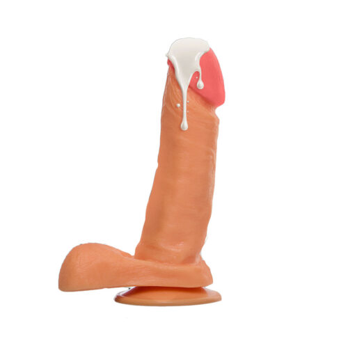 ADAO26E-Bege_1 Splash Pênis Realístico que Ejacula com Escroto e Ventosa 16,5 x 4 cm Adão e Eva