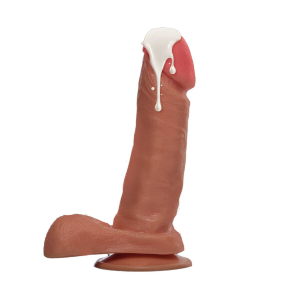 ADAO26ME-Marrom_1 Splash Pênis Realístico que Ejacula com Escroto e Ventosa 16,5 x 4 cm Adão e Eva