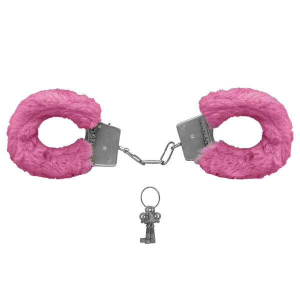 AL001-Rosa_1 Algemas de Metal Revestida com PelĂșcia Fur Love Cuffs Vip Mix