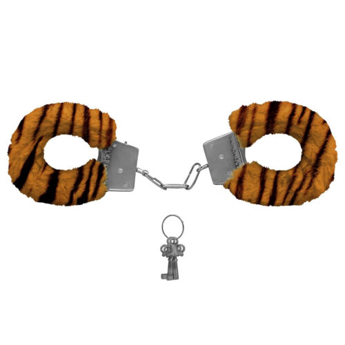 AL001-Tigre_1 Algemas de Metal Revestida com PelĂșcia Fur Love Cuffs Vip Mix