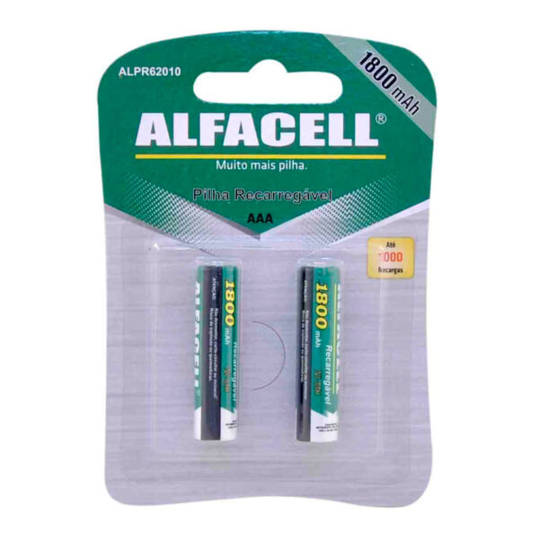 ALPR62010_1 Pilha Recarregável NI-MH 1.2V AAA 1800 MAH Cartela com 2 Unidades Alfacell