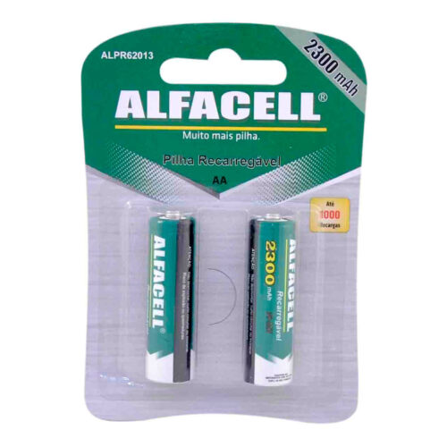ALPR62013_1 Pilha Recarregável NI-MH 1.2V AA 2300 MAH Cartela com 2 Unidades Alfacell