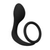 AN069-Preto_3 Anel Peniano com Plug Anal com Inclinação para Estimulação da Próstata Vip Mix