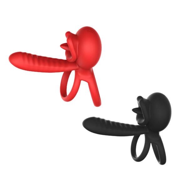 AN115-Vermelho_4 Anel Peniano Duplo e Meia Capa com Controle por Aplicativo Vip Mix