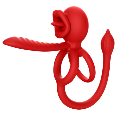 Anel Peniano Duplo e Meia Capa com Controle por Aplicativo e Plug Anal Vip Mix