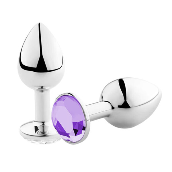 AP-1802-Roxo_1 Plug Anal com Jóia em Aluminio Pequeno 3R Import