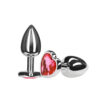 AP-1802HL-Rosa_1 Plug Anal Grande de Alumínio com Joia em Formato de Coração 3R Import