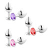 AP-1802M-Rosa_3 Plug Anal com Joia em Aluminio Medio 3R Import