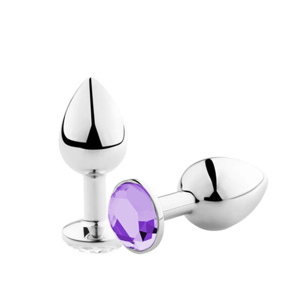 AP-1802M-Roxo_1 Plug Anal com Joia em Aluminio Medio 3R Import