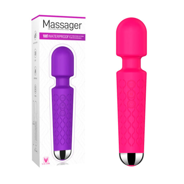 AV000M-Pink_2 Vibrador Varinha Mágica com 20 Modos de Vibração e 8 Níveis de Velocidade Vip Mix