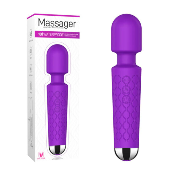 AV000M-Roxo_2 Vibrador Varinha Mágica com 20 Modos de Vibração e 8 Níveis de Velocidade Vip Mix