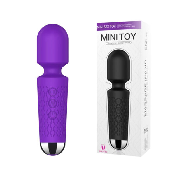 AV000P-Roxo_3 Mini Toy Vibrador Varinha Mágica com 20 Modos de Vibrações e 8 Níveis e Velocidade Vip Mix