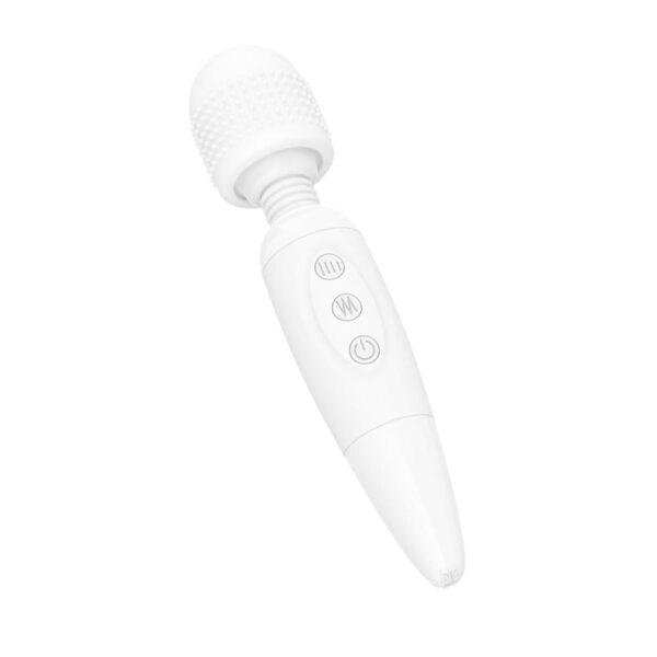 AV003P-Branco_4 Massageador Varinha Mágica Recarregável com 8 intensidades de vibração e 10 Modos de Vibração Vip Mi
