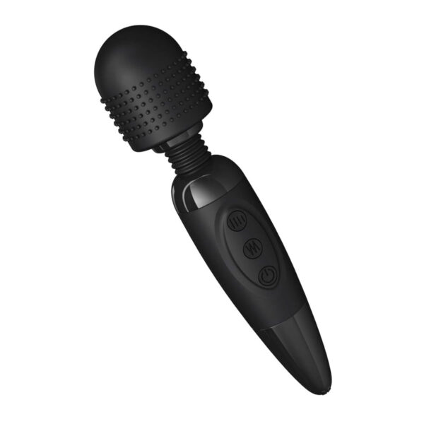 AV003P-Preto_1 Massageador Varinha Mágica Recarregável com 8 intensidades de vibração e 10 Modos de Vibração Vip Mi