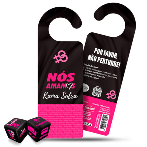 AV02_1 Nós Amamos Par de Dados Kama Sutra Lesbica e Aviso de Porta Diversão ao Cubo