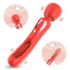AV042-Vermelho_2 Vibrador Varinha Mágica Dennis Recarregável para Ponto G e estimulação de Clitóris Vip Mix