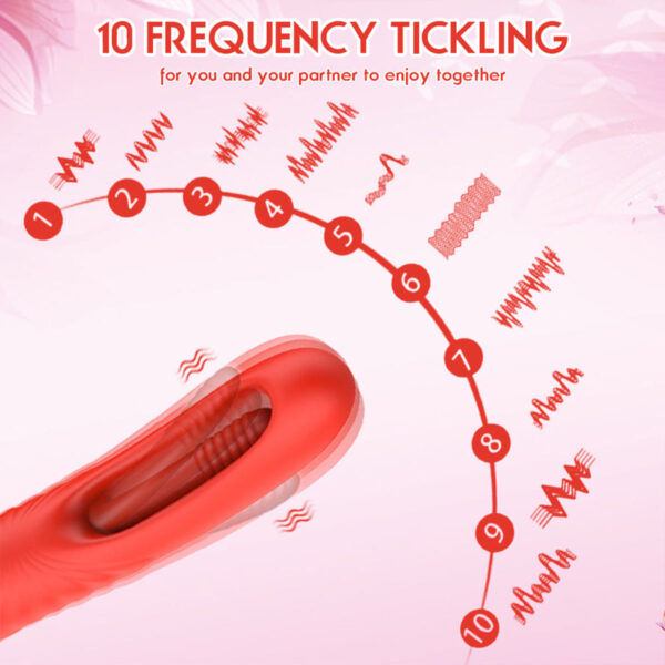 AV042-Vermelho_4 Vibrador Varinha Mágica Dennis Recarregável para Ponto G e estimulação de Clitóris Vip Mix