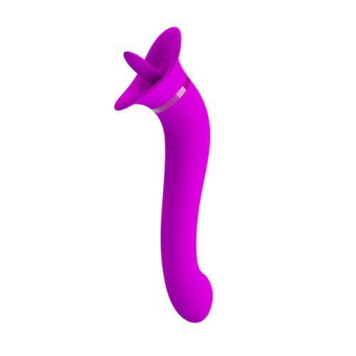 BI-014886-Roxo_1 Vibrador Duplo Recarregável Com Língua Estimuladora e Penetrador Ponto G 3R Import