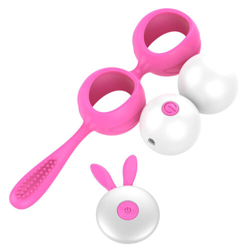 BL008-Pink_1 Bolas Ben-Wa com 12 Vibrações Para Pompoar em Silicone Vip Mix