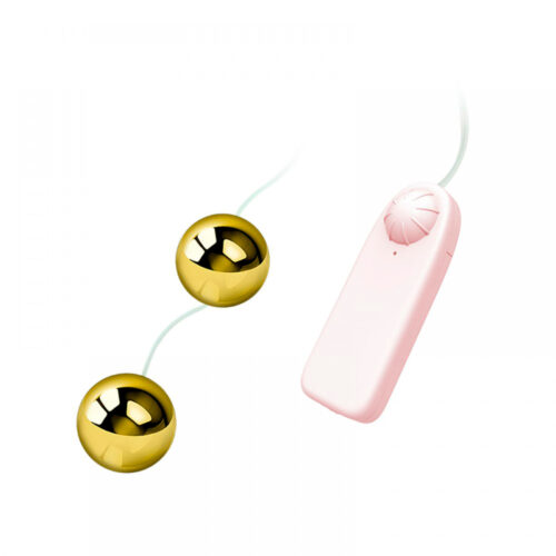 BL010-Dourado_1 Golden Ball Bolinha de Pompoarismo Dupla com Vibro Vip Mix