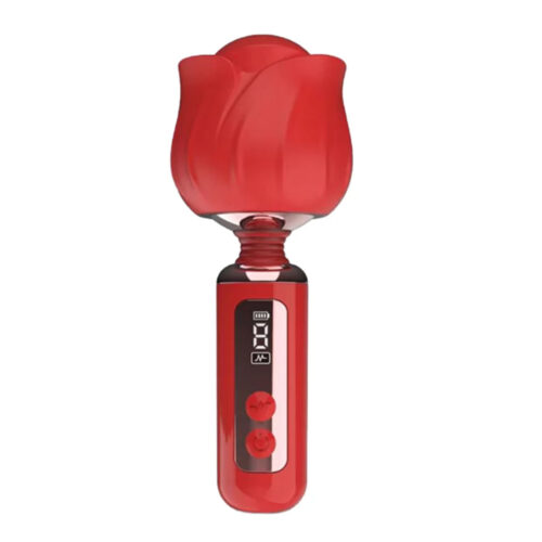 BL56MH-Vermelho_1 Vibrador Pulsador Rosa com Painel LED e 9 Modos de Vibração Libb