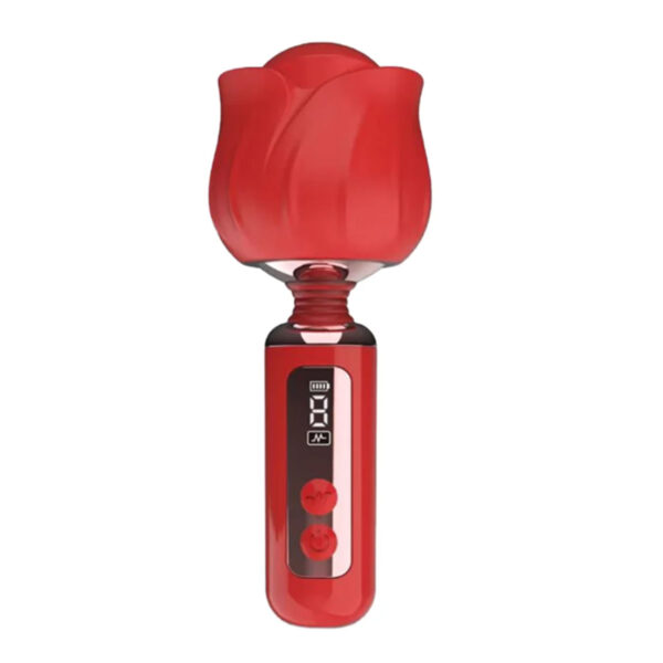 BL56MH-Vermelho_1 Vibrador Pulsador Rosa com Painel LED e 9 Modos de Vibração Libb